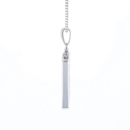 Cubic Zirconia Dog Tag Necklace