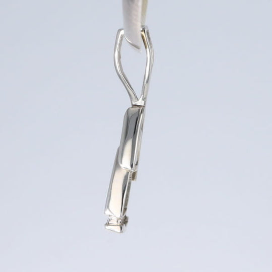 Opal Pendant Triangle Inlaid Design with .06ctw Round Diamonds