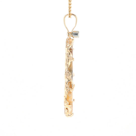 Gold Quartz Freeform Pendant (G3)