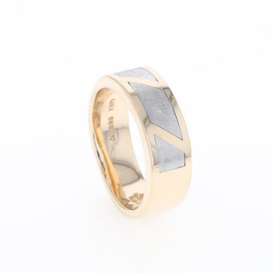 Meteorite Ring, 3 Section Inlaid Design