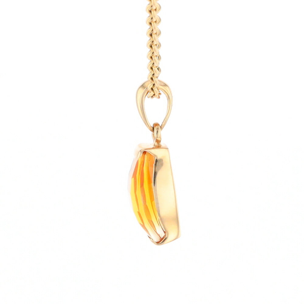 Fancy Cut Citrine Solitaire Pendant