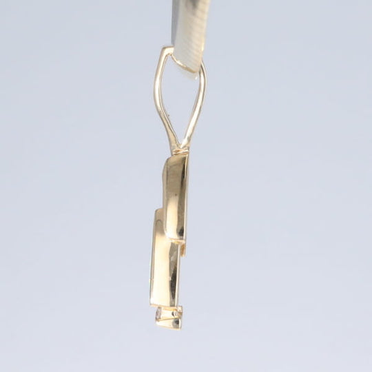 Opal Pendant Triangle Inlaid Design with .06ctw Round Diamonds