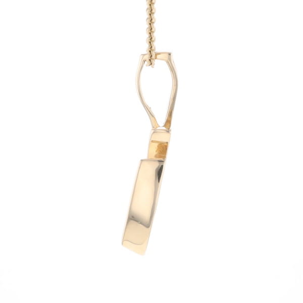 Retro Style Triangular Onyx Inlaid Pendant with .07ctw Diamonds