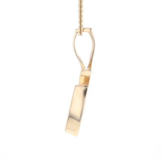 Retro Style Triangular Onyx Inlaid Pendant with .07ctw Diamonds