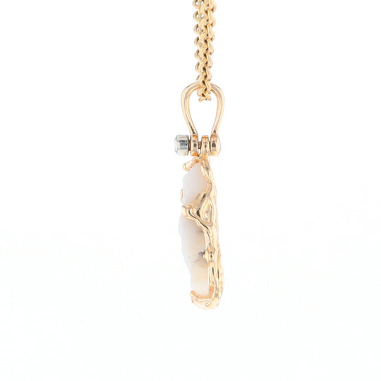 Rough Gold Quartz Freeform Pendant