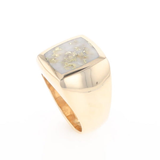 Natural Gold Quartz Men's Ring