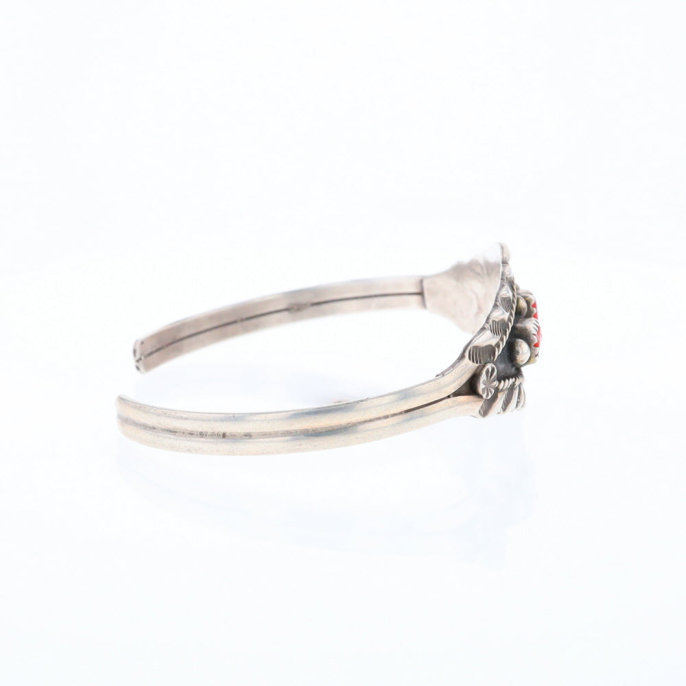 Sterling Silver Coral Cuff Bracelet