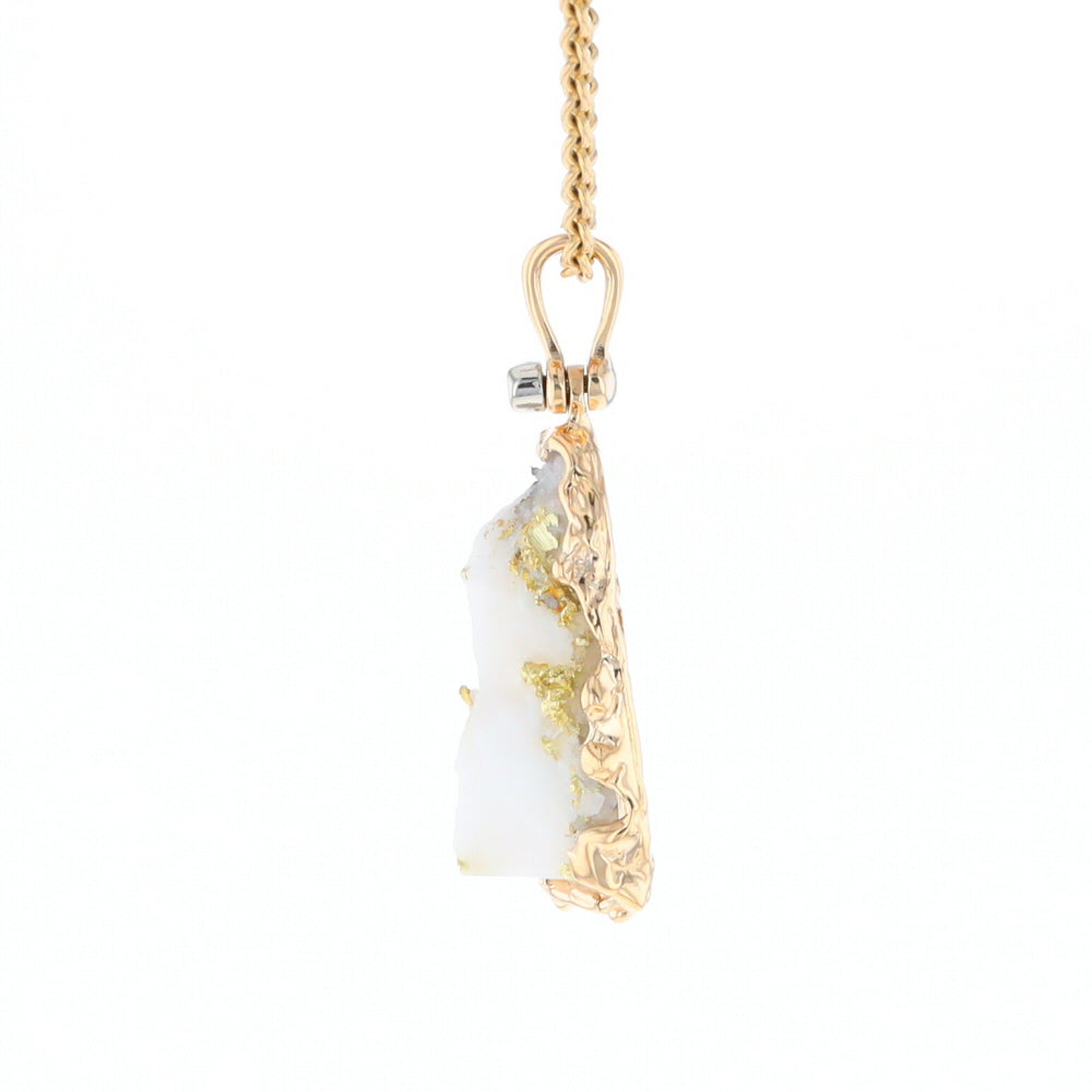 Rough Gold Quartz Freeform Pendant