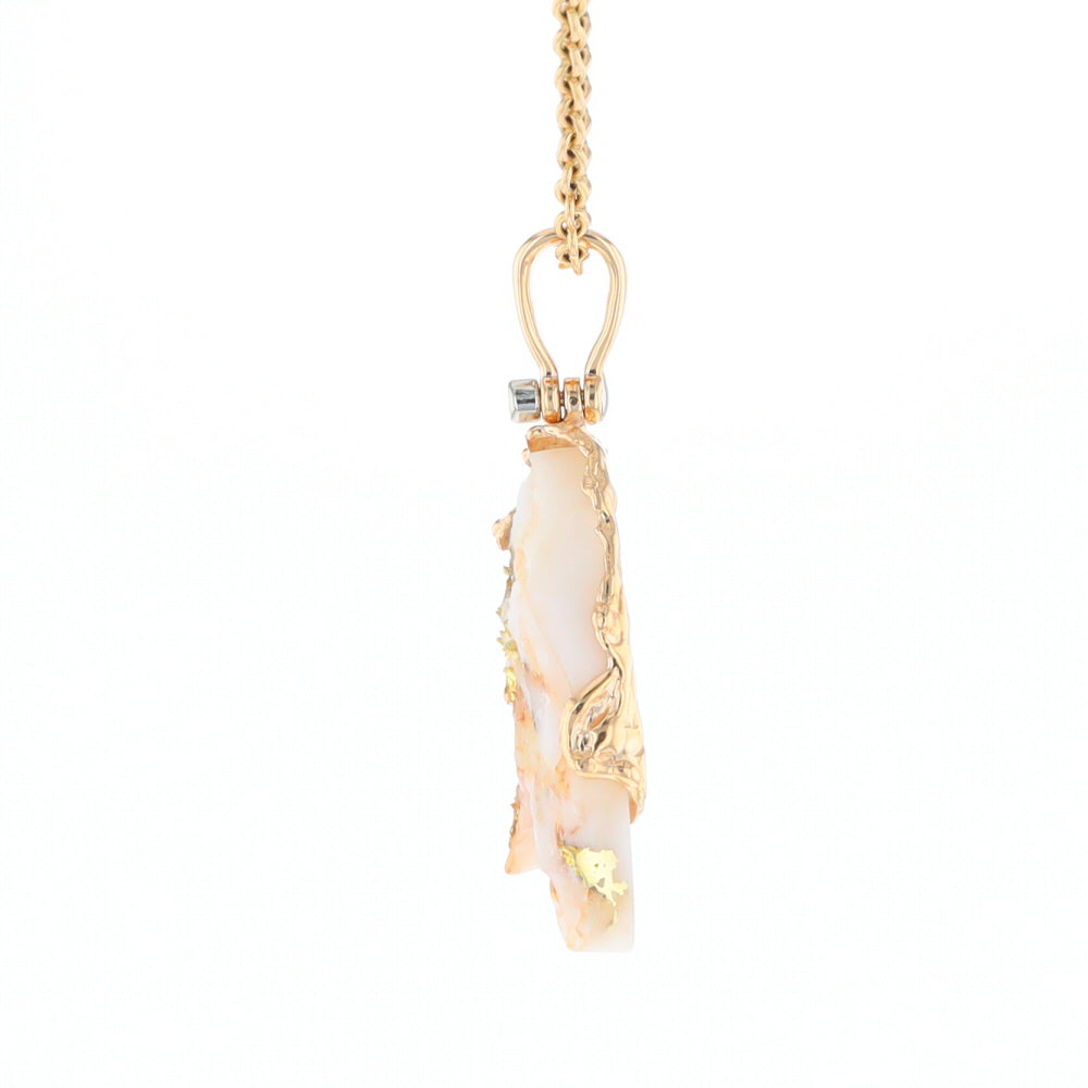 Rough Gold Quartz Freeform Pendant