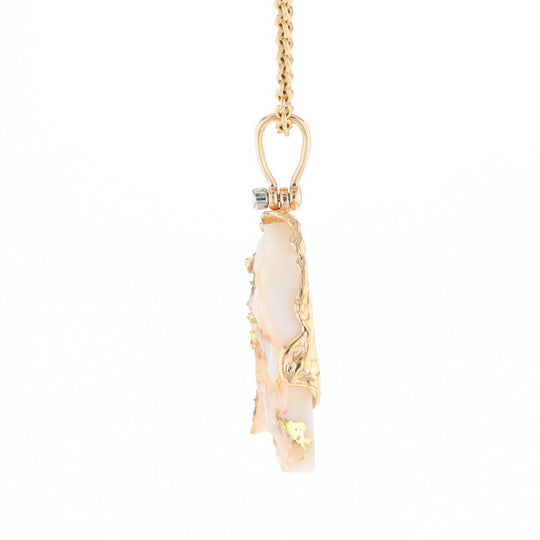 Rough Gold Quartz Freeform Pendant