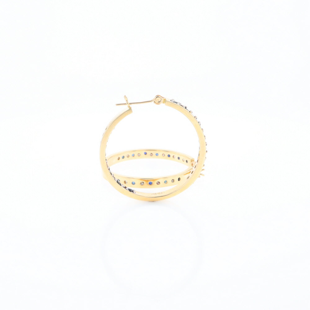 Sapphire & Diamond Hoop Earrings