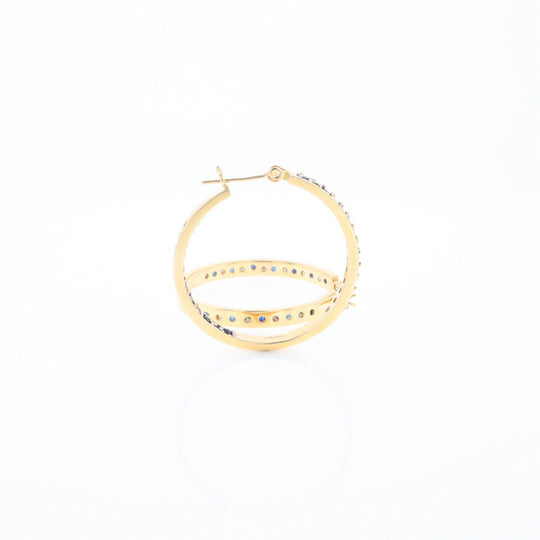 Sapphire & Diamond Hoop Earrings