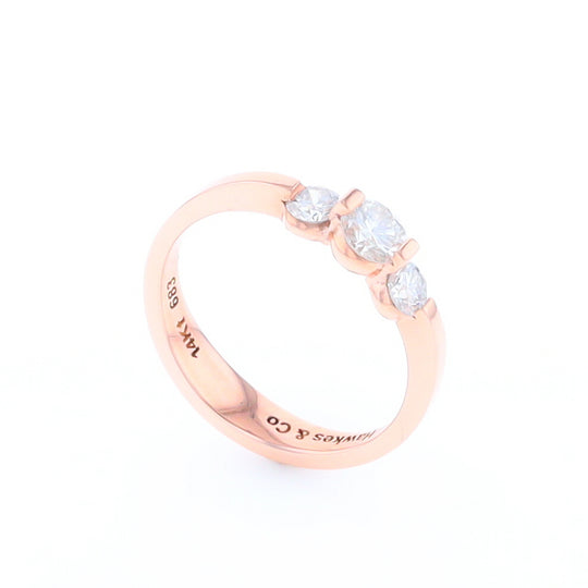 Rose Gold Three-Stone Engagement Ring