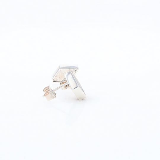 Sterling Silver Gold Quartz Inlaid Diamond Stud Earrings - G3