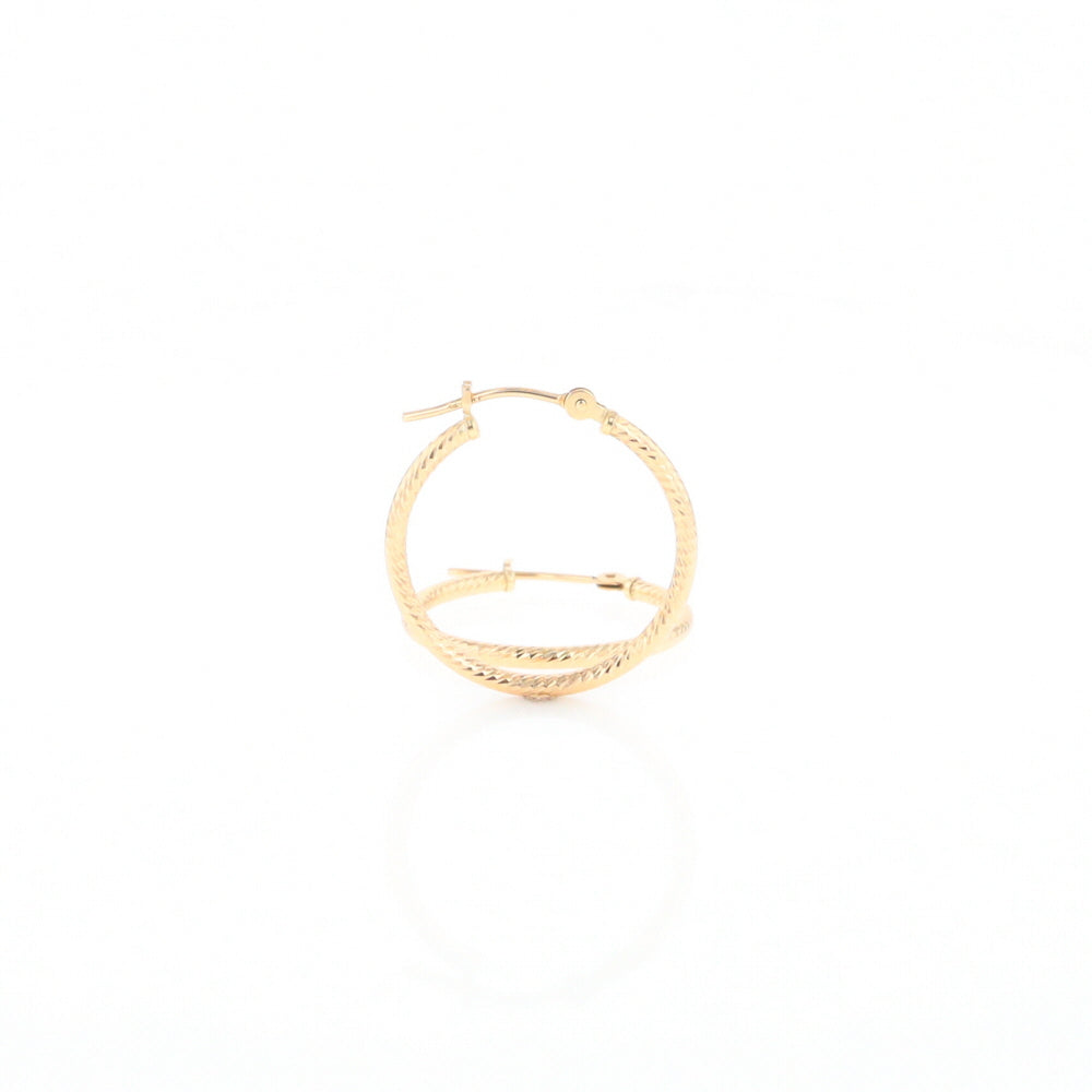 Gold Ribbed Hoop Earrings