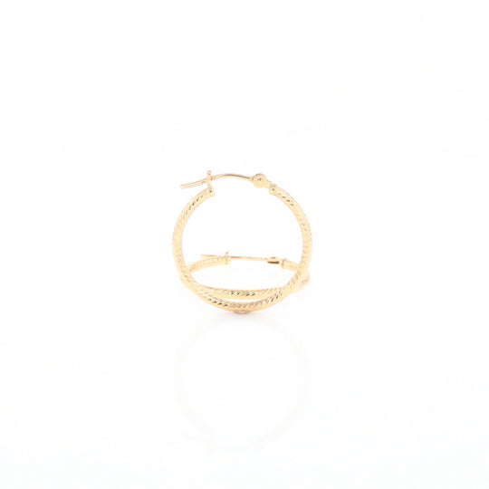 Gold Ribbed Hoop Earrings