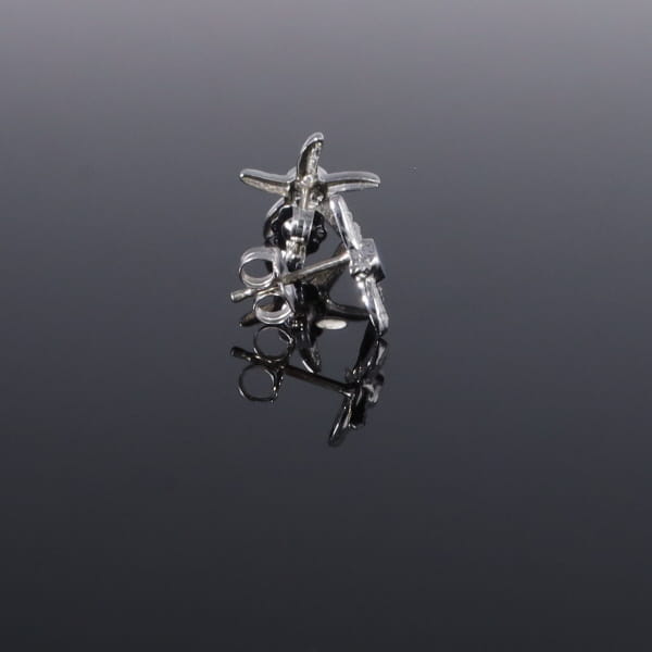 Opal Earrings Inlaid Realistic Star Fish Design