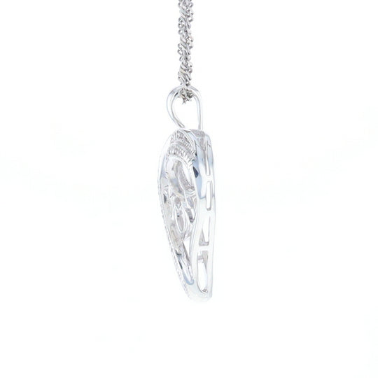 "MOM" Diamond Heart Pendant