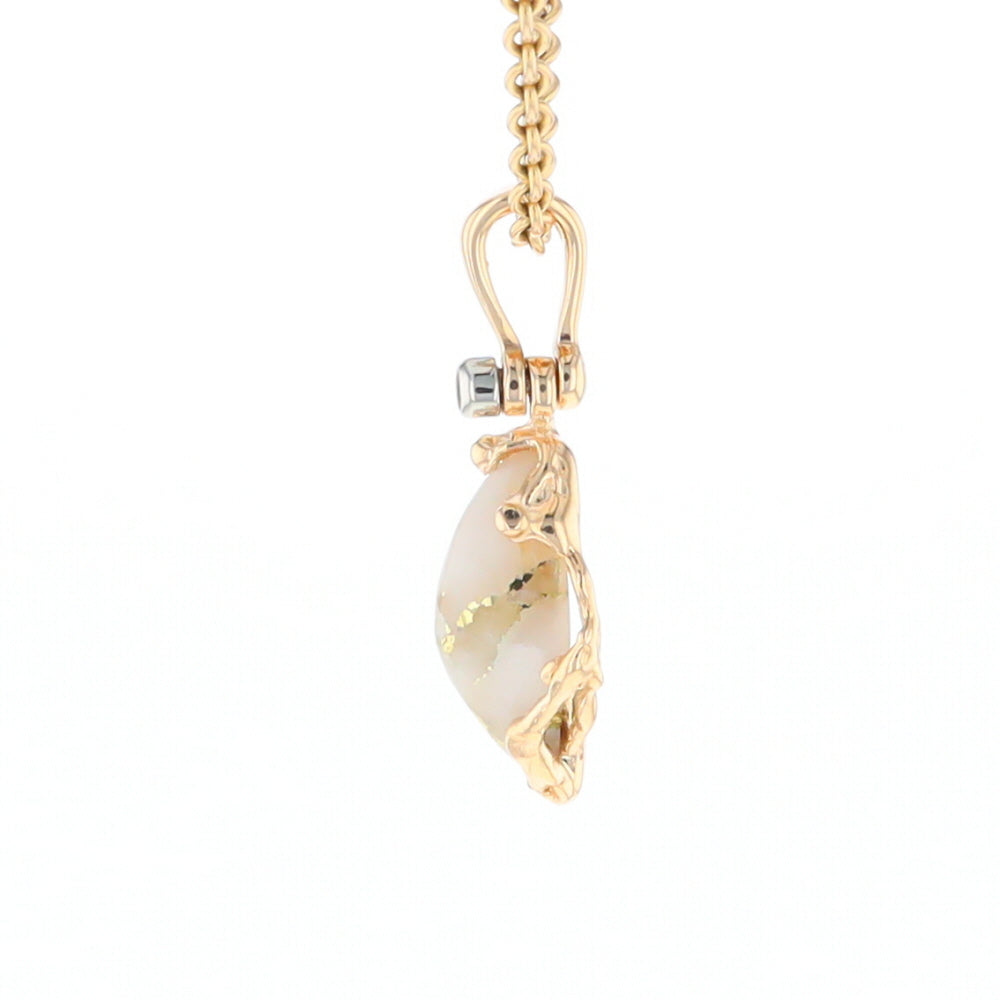 Gold Quartz Free Form Pendant