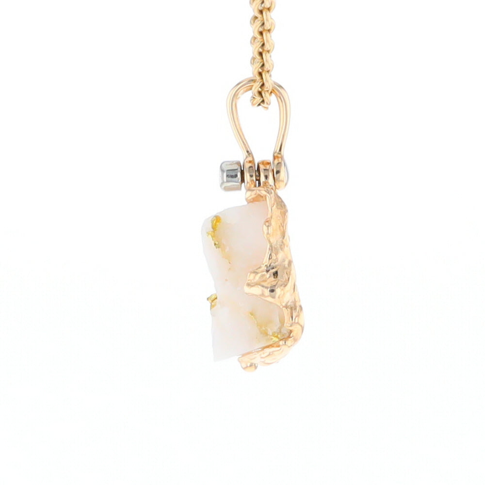 Rough Gold Quartz Freeform Pendant