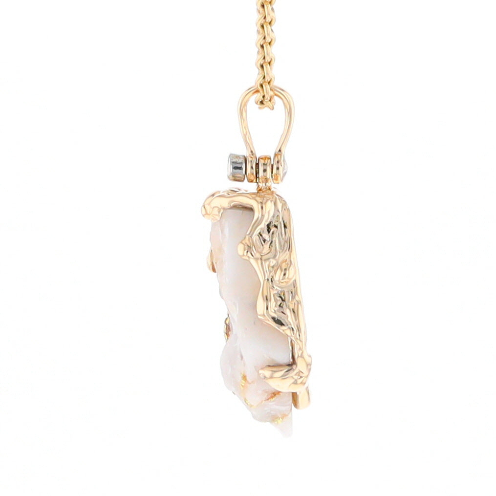 Rough Gold Quartz Free Form Pendant