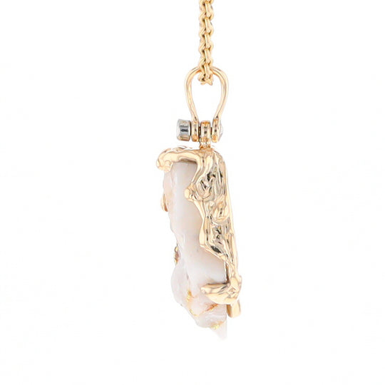 Rough Gold Quartz Free Form Pendant