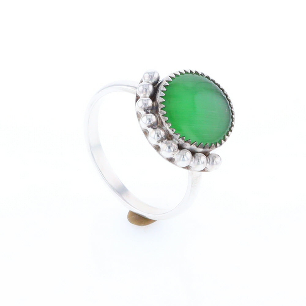 Green Glass Beaded Ring