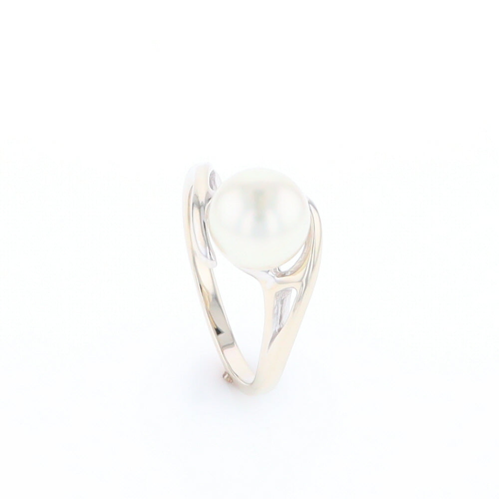 Pearl Solitaire Bypass Ring