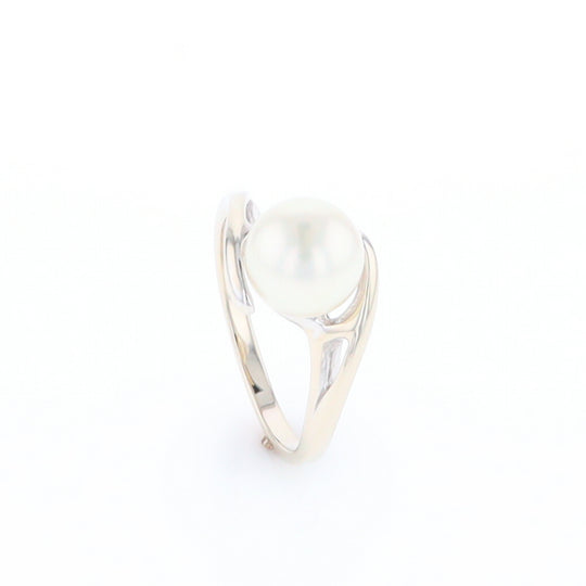 Pearl Solitaire Bypass Ring