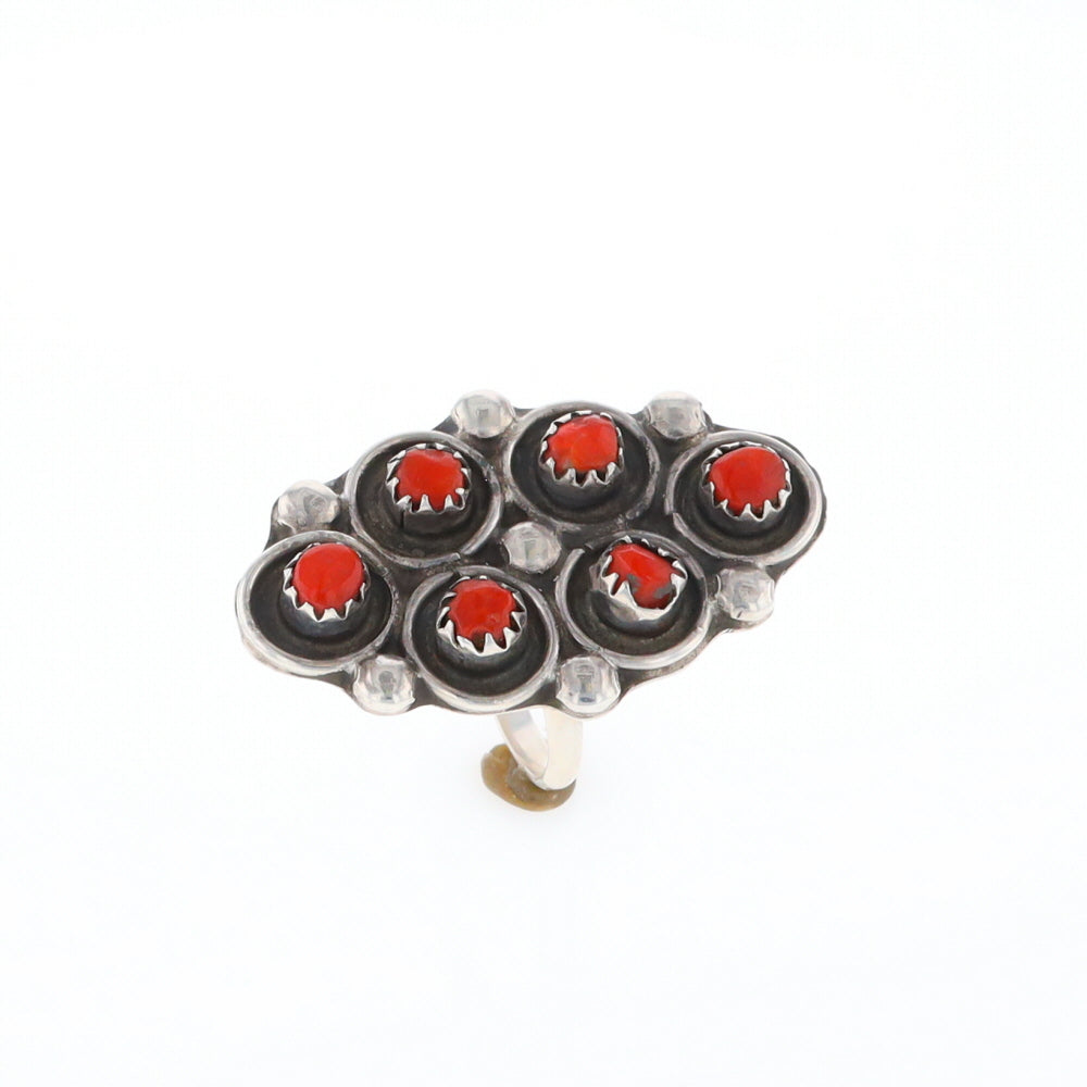 Bezel Set Coral Ring