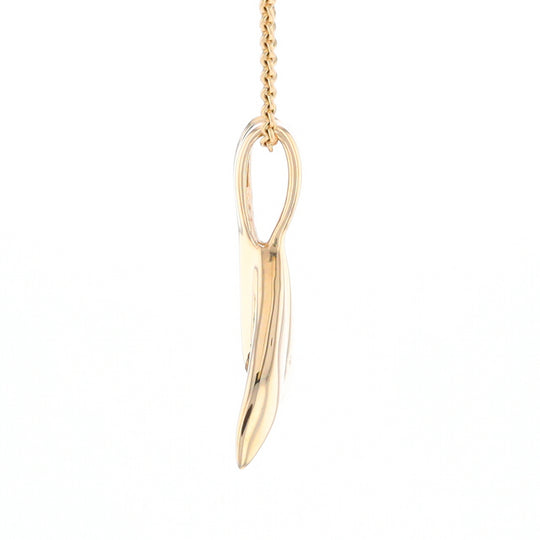 Whale Tail Necklaces Natural Gold Quartz and Nuggets Inlaid Pendant (G1)