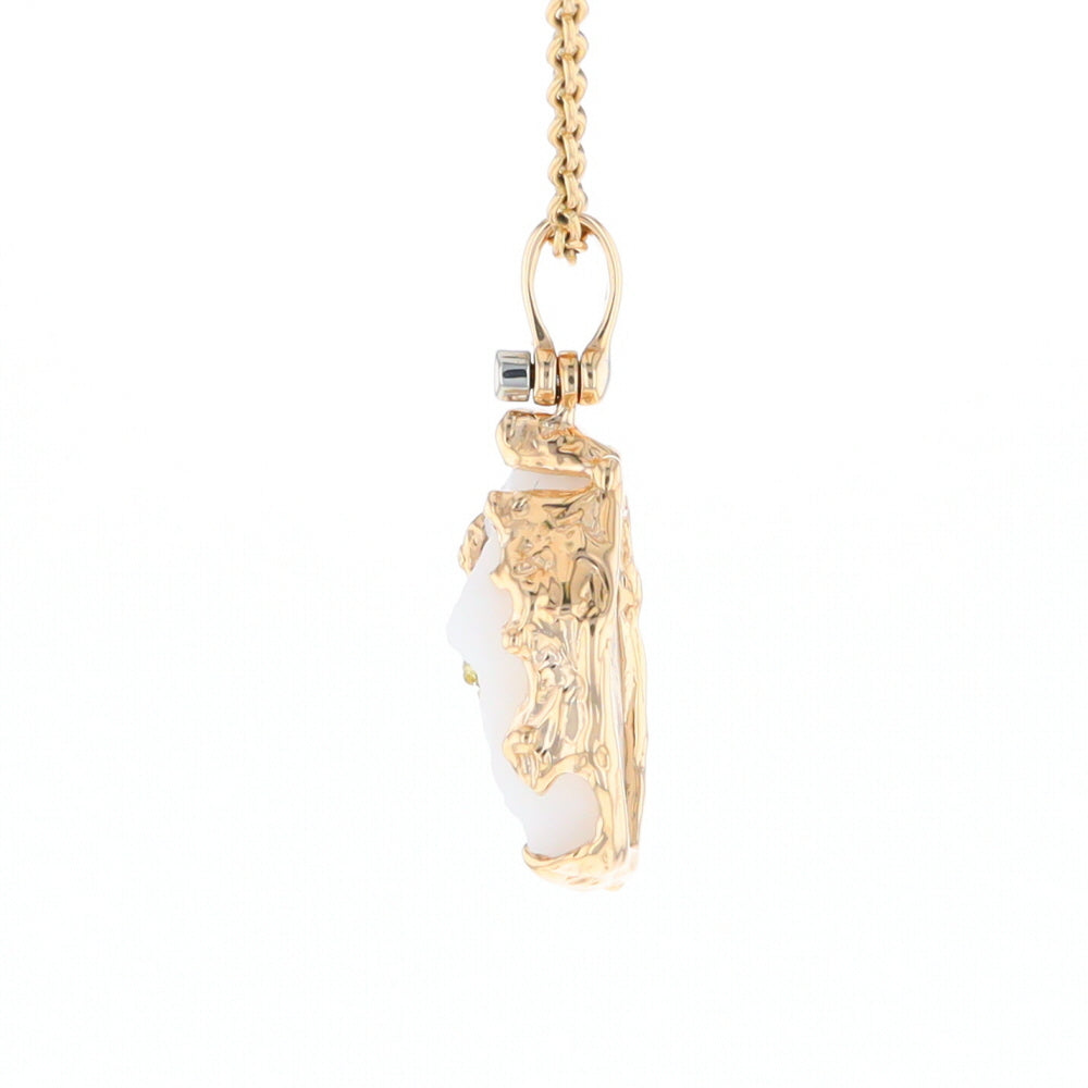 Rough Gold Quartz Freeform Pendant