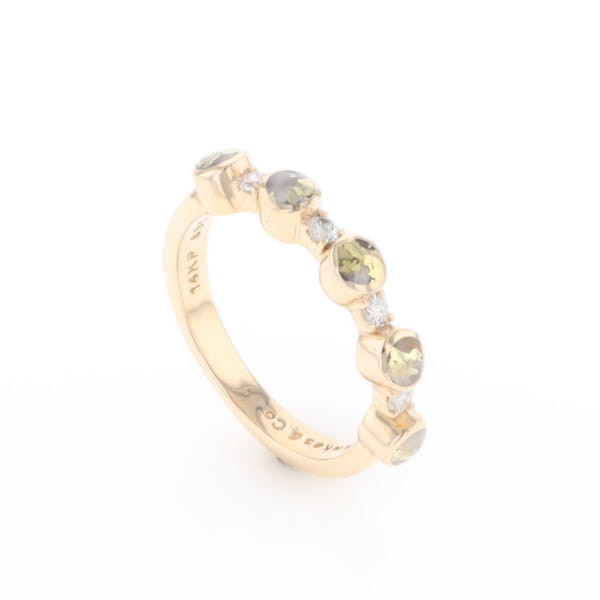 Gold Quartz Circle Inlay Wedding Band - G2