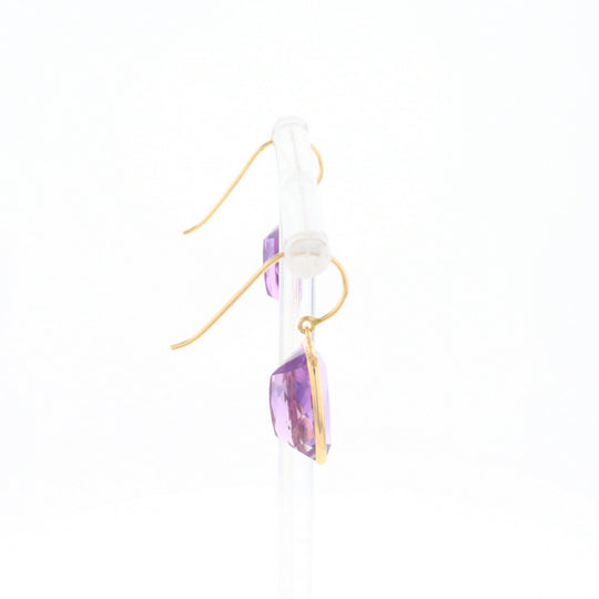 Solitaire Amethyst Dangle Earrings