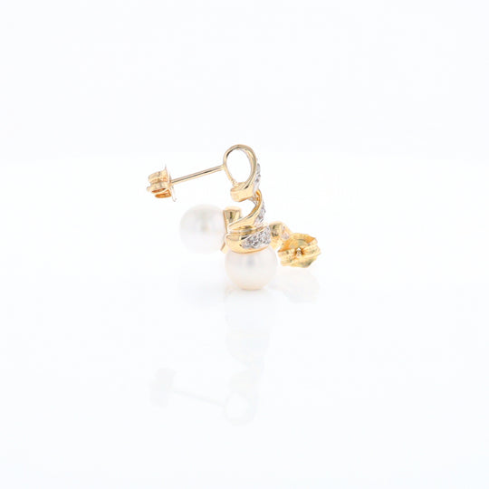 Pearl Spiral Stud Earrings