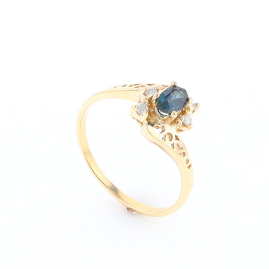 Oval Sapphire Diamond Bypass Ring