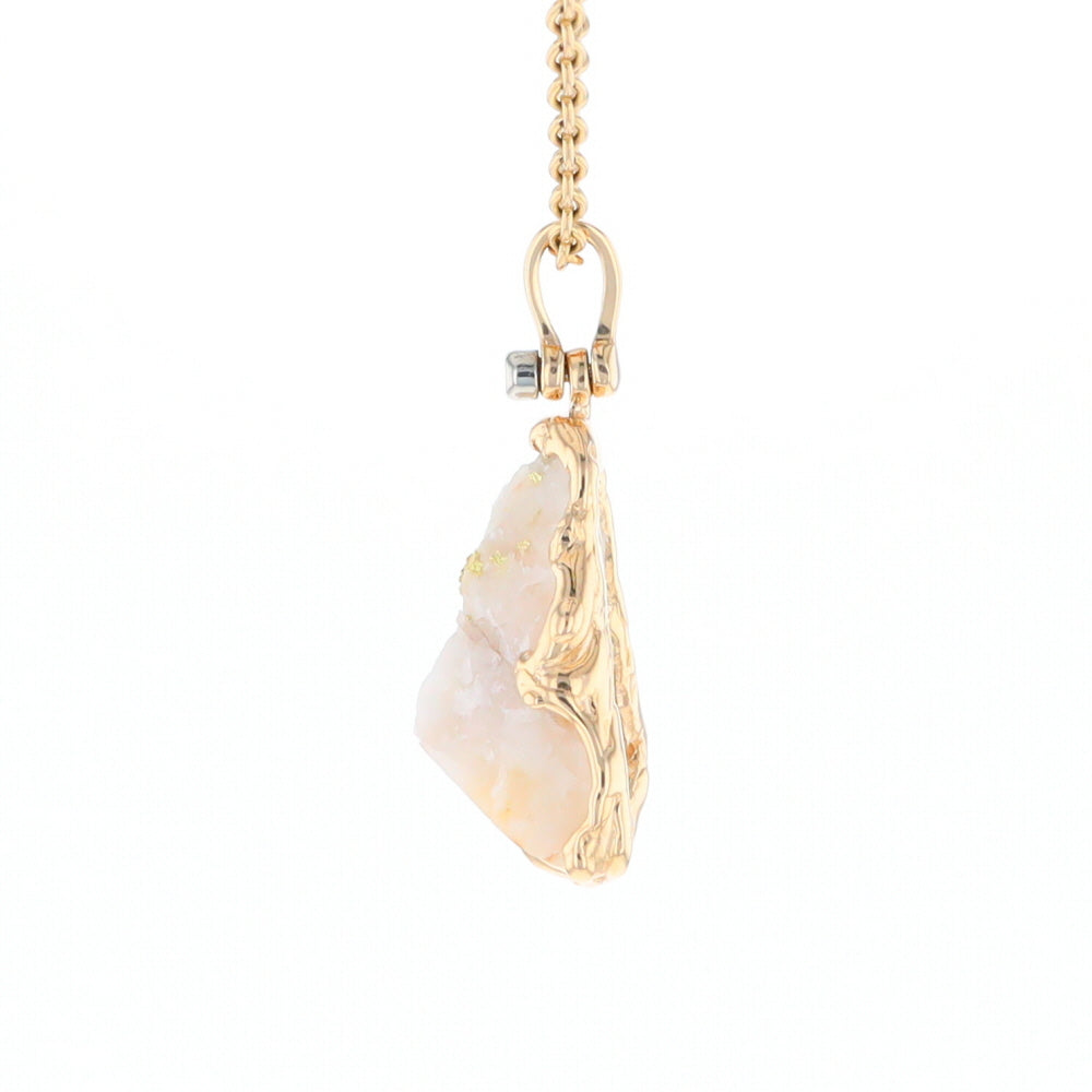 Rough gold Quartz Freeform Pendant