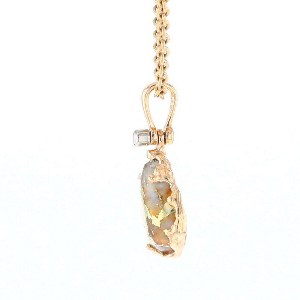 Gold Quartz Freeform Pendant