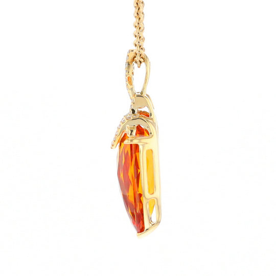 Citrine Pendant with Diamond Bail