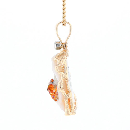 Gold Quartz Freeform Pendant (G3)