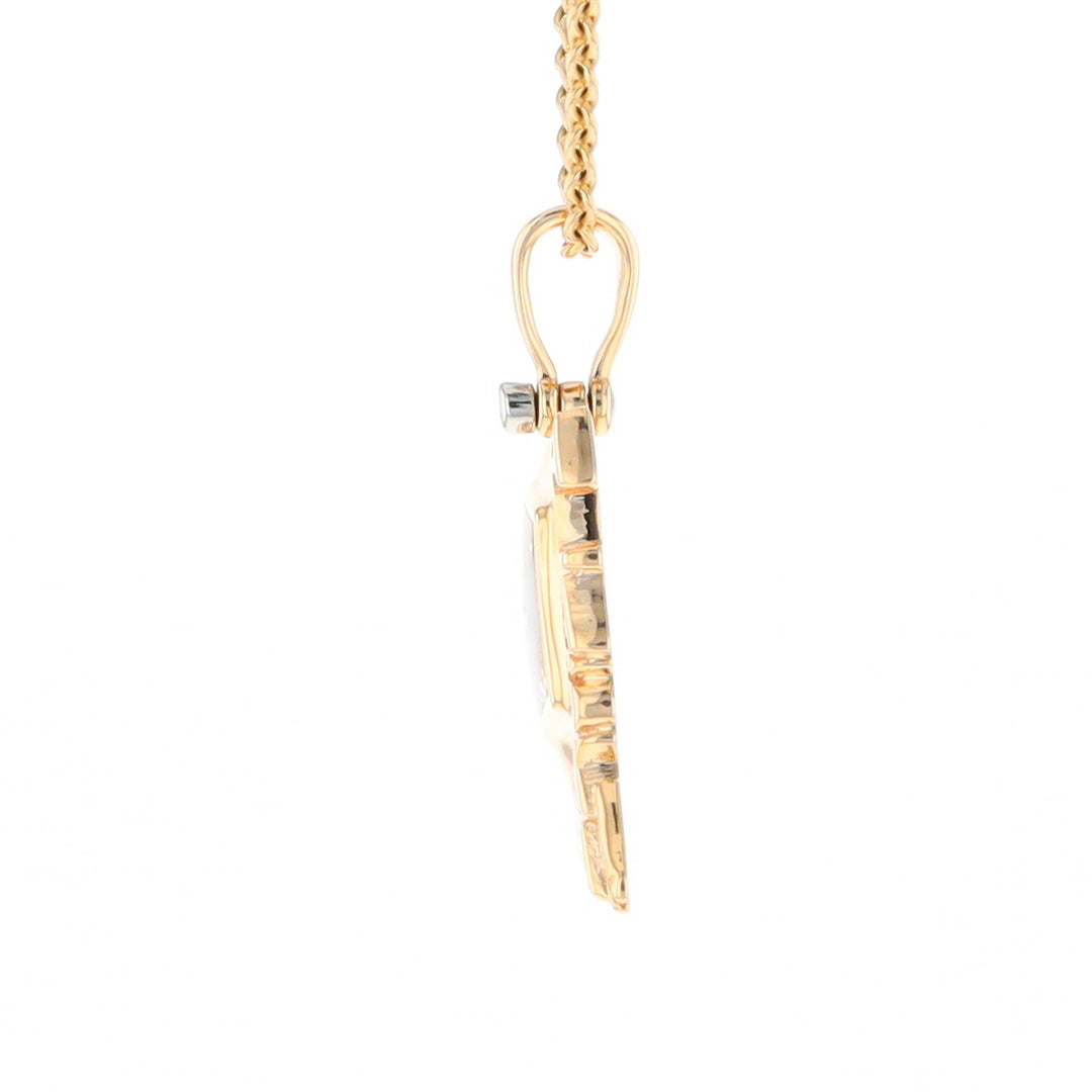 Alaska Gold Quartz Inlaid Pendant