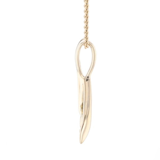 Whale Tail Natural Gold Nuggets Inlaid Pendant XL