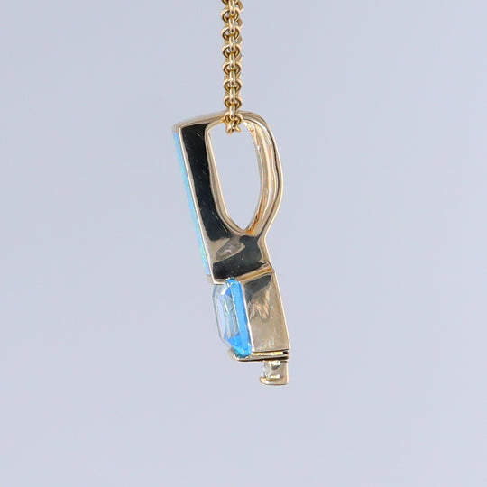 Opal Pendant Rectangle Inlaid with Peridot and 0.03ctw Round Diamond