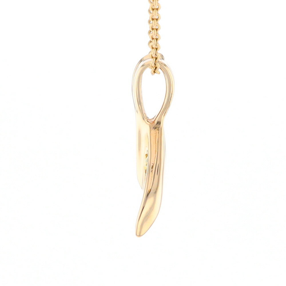 Whale Tail Natural Gold Quartz and Nuggets Inlaid Pendant