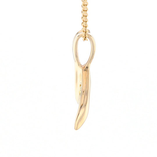 Whale Tail Natural Gold Quartz and Nuggets Inlaid Pendant