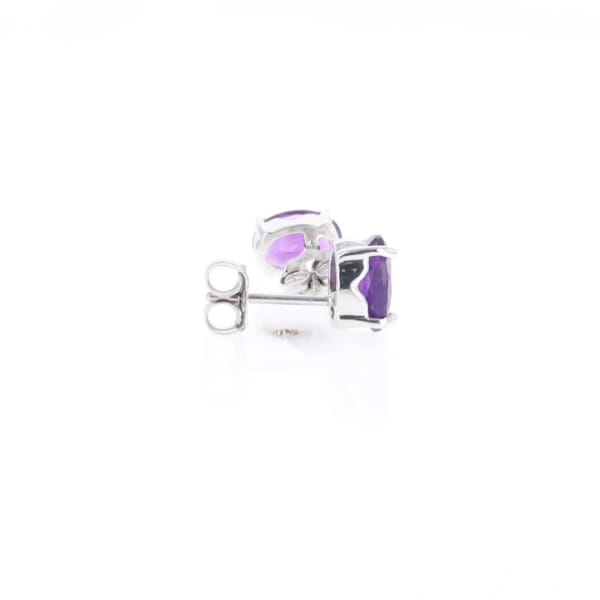 Oval Amethyst Stud Earrings