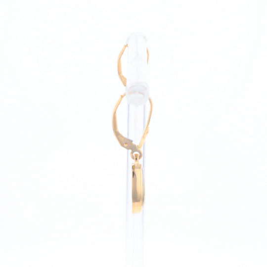 Gold Quartz Earrings Tear Drop Inlaid Lever Backs