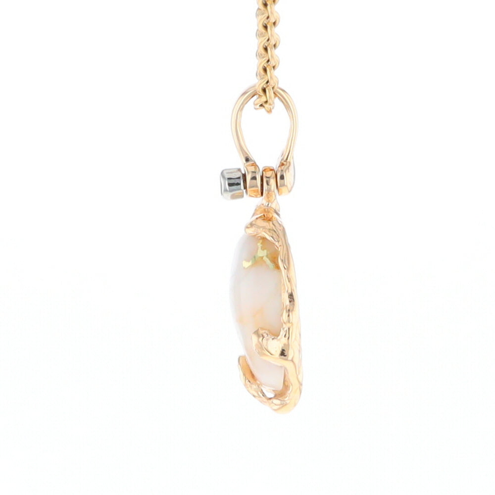 Gold Quartz Free Form Pendant