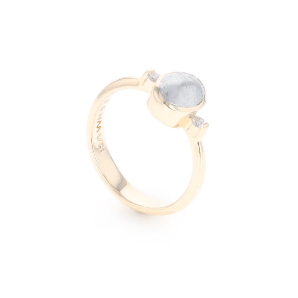 Meteorite Oval Inlay Ring