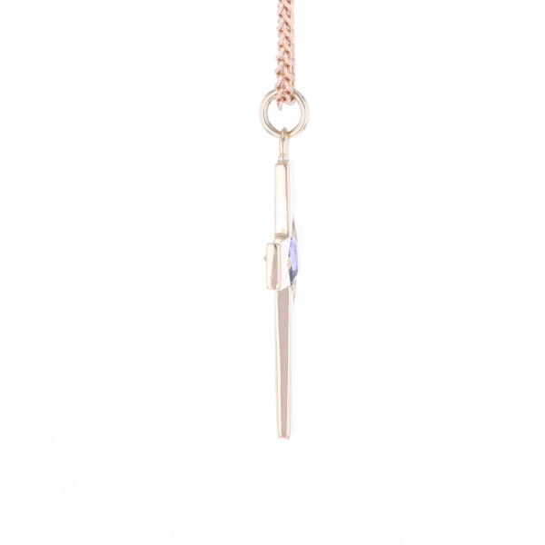 Cross Pendant with Purple Sapphire